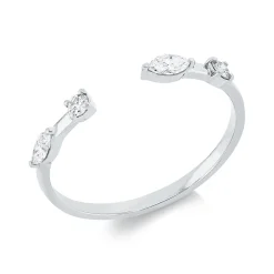 Ring aus 750 Gold Weißgold 4 Diamanten 0,2ct TW-SI B:2,2mm