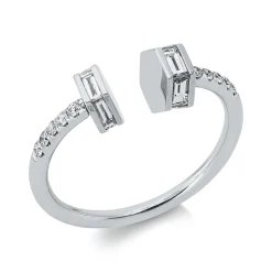 Ring aus 750 Gold Weißgold 22 Diamanten 0,67ct TW-SI B:6,6mm
