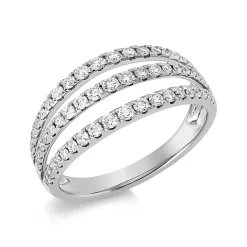 Ring aus 750 Gold Weißgold 59 Diamanten 0,57ct TW-SI B:8,5mm