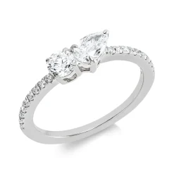 Ring aus 750 Gold Weißgold 20 Diamanten 0,65ct TW-SI B:4,6mm