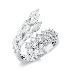 Ring aus 750 Gold Weißgold 33 Diamanten 2,81ct TW-SI B:22,5mm