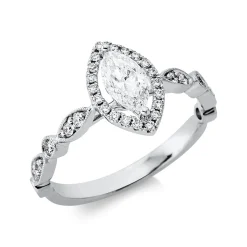 Ring aus 750 Gold Weißgold 33 Diamanten 0,67ct TW-SI B:12,1mm