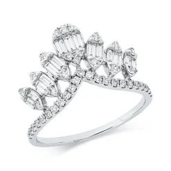 Ring aus 750 Gold Weißgold 56 Diamanten 0,68ct TW-SI B:11,2mm