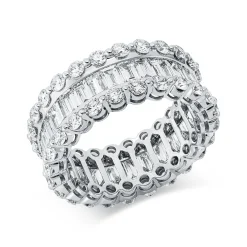 Ring aus 750 Gold Weißgold 80 Diamanten 4,72ct TW-SI B:8mm