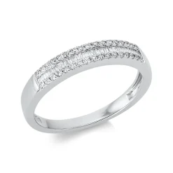 Ring aus 750 Gold Weißgold 58 Diamanten 0,25ct TW-SI B:3,5mm