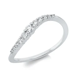 Ring aus 750 Gold Weißgold 11 Diamanten 0,25ct TW-SI B:2,5mm