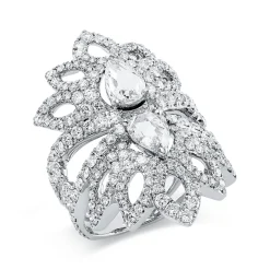 Ring aus 750 Gold Weißgold 203 Diamanten 3,63ct TW-SI B:33,7mm