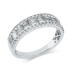 Ring aus 750 Gold Weißgold 64 Diamanten 0,78ct TW-SI B:5mm