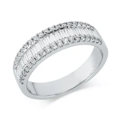 Ring aus 750 Gold Weißgold 58 Diamanten 0,67ct TW-SI B:5,5mm