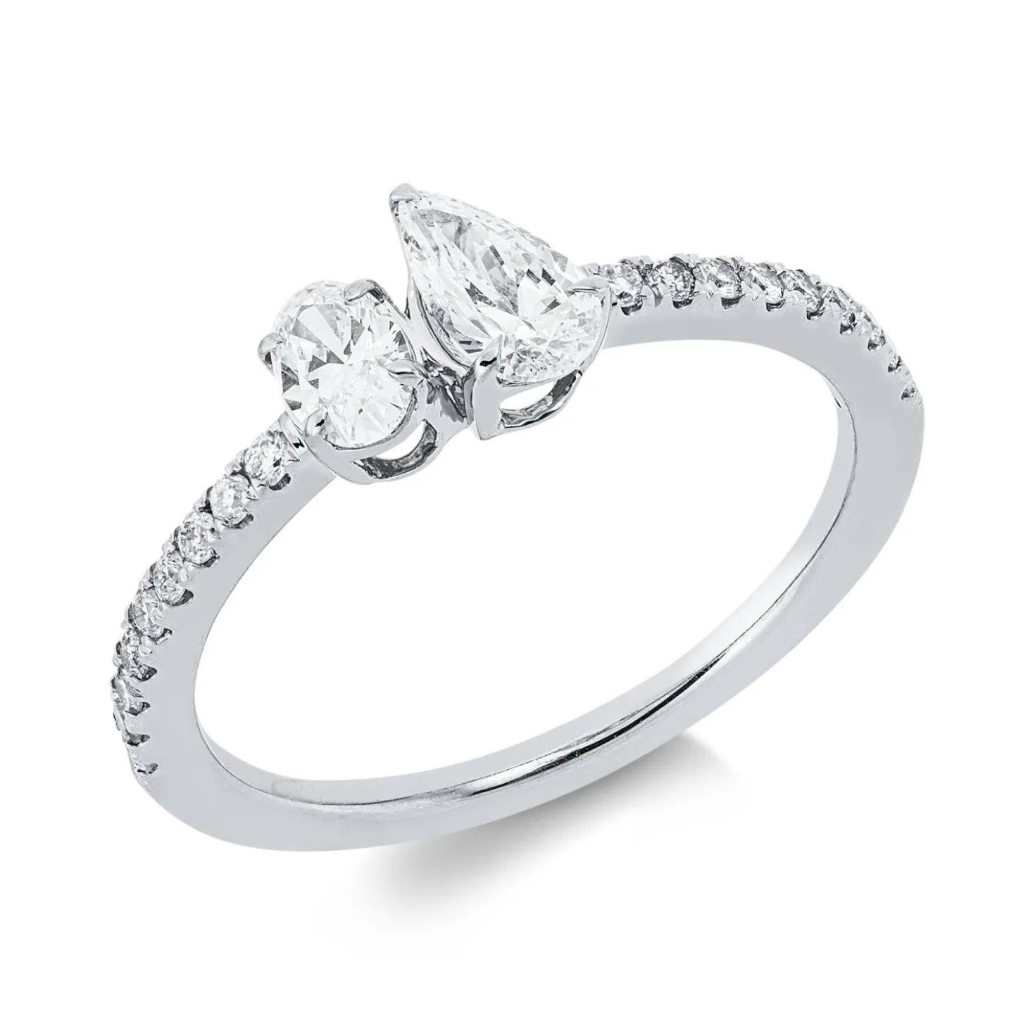 Ring aus 750 Gold Weißgold 20 Diamanten 0,63ct TW-SI B:6,3mm