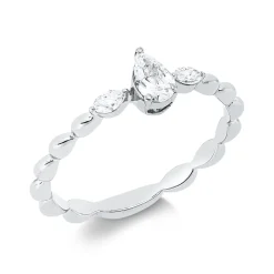 Ring aus 750 Gold Weißgold 3 Diamanten 0,3ct TW-SI B:5,5mm