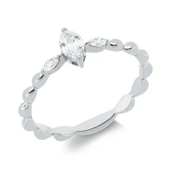 Ring aus 750 Gold Weißgold 3 Diamanten 0,25ct TW-SI B:6,2mm