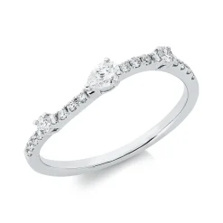 Ring aus 750 Gold Weißgold 17 Diamanten 0,29ct TW-SI B:2,9mm