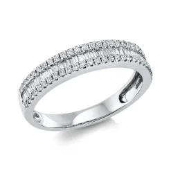 Ring aus 750 Gold Weißgold 87 Diamanten 0,52ct TW-SI B:4,2mm