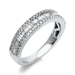 Ring aus 750 Gold Weißgold 86 Diamanten 0,57ct TW-SI B:4,5mm