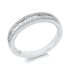 Ring aus 750 Gold Weißgold 70 Diamanten 0,63ct TW-SI B:3,8mm
