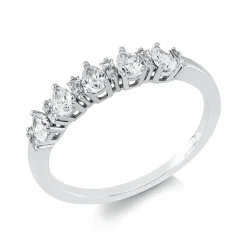 Ring aus 750 Gold Weißgold 12 Diamanten 0,58ct TW-SI B:3,8mm
