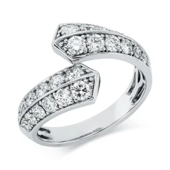Ring aus 750 Gold Weißgold 24 Diamanten 1,15ct TW-SI B:13mm