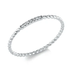 Ring aus 750 Gold Weißgold 7 Diamanten 0,03ct TW-SI B:1mm