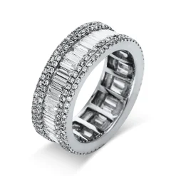 Ring aus 750 Gold Weißgold 266 Diamanten 3,11ct TW-SI B:8mm