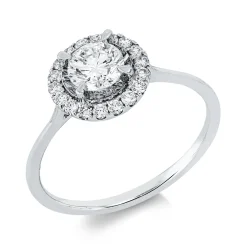 Ring aus 750 Gold Weißgold 19 Diamanten 0,72ct TW-SI B:9,1mm