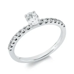 Ring aus 750 Gold Weißgold 15 Diamanten 0,64ct TW-SI B:5,2mm