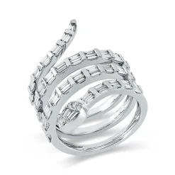 Ring aus 750 Gold Weißgold 70 Diamanten 1,36ct TW-SI B:25mm