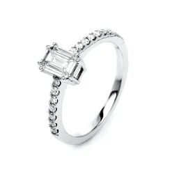 Ring aus 750 Gold Weißgold 23 Diamanten 0,51ct TW-SI B:5,6mm