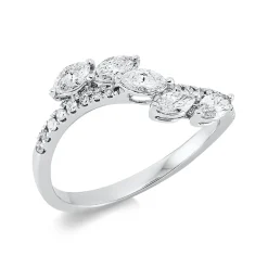 Ring aus 750 Gold Weißgold 21 Diamanten 0,58ct TW-SI B:6,2mm