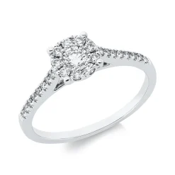 Ring aus 750 Gold Weißgold 26 Diamanten 0,39ct TW-SI B:6,7mm
