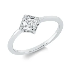 Ring aus 750 Gold Weißgold 10 Diamanten 0,49ct TW-SI B:7,5mm