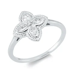 Ring aus 750 Gold Weißgold 5 Diamanten 0,31ct TW-SI B:12,1mm