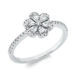 Ring aus 750 Gold Weißgold 55 Diamanten 0,48ct TW-SI B:9,2mm