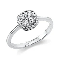 Ring aus 585 Gold Weißgold 29 Diamanten 0,35ct TW-SI B:10,2mm