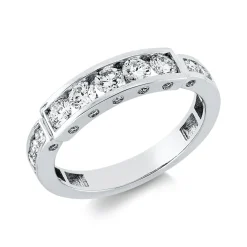 Ring aus 750 Gold Weißgold 25 Diamanten 0,76ct TW-SI B:4,5mm