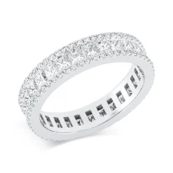 Ring aus 750 Gold Weißgold 141 Diamanten 2,25ct TW-SI B:4,5mm