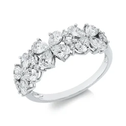 Ring aus 750 Gold Weißgold 24 Diamanten 1,82ct TW-SI B:7,3mm