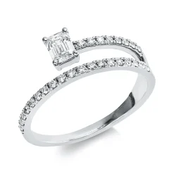 Ring aus 750 Gold Weißgold 28 Diamanten 0,5ct TW-SI B:6,7mm