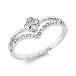 Ring aus 750 Gold Weißgold 30 Diamanten 0,2ct TW-SI B:7,5mm