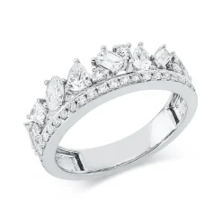 Ring aus 750 Gold Weißgold 34 Diamanten 1,01ct TW-SI B:6,4mm