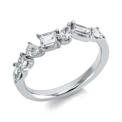 Ring aus 750 Gold Weißgold 7 Diamanten 0,77ct TW-SI B:4,6mm