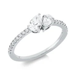 Ring aus 750 Gold Weißgold 20 Diamanten 0,63ct TW-SI B:5,3mm