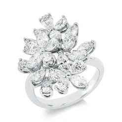 Ring aus 750 Gold Weißgold 21 Diamanten 3,32ct TW-SI B:23,8mm