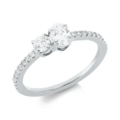 Ring aus 750 Gold Weißgold 20 Diamanten 0,66ct TW-SI B:5,4mm