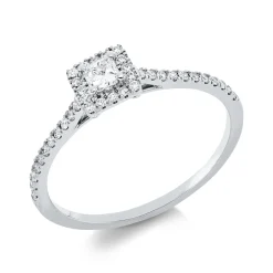 Ring aus 750 Gold Weißgold 39 Diamanten 0,32ct TW-SI B:5,3mm