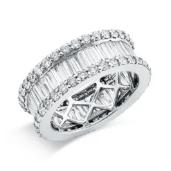 Ring aus 750 Gold Weißgold 106 Diamanten 4,71ct TW-SI B:8mm