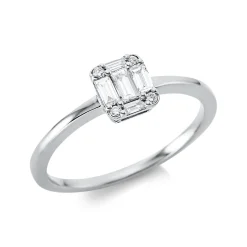 Ring aus 750 Gold Weißgold 9 Diamanten 0,25ct TW-SI B:6,1mm