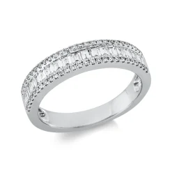 Ring aus 750 Gold Weißgold 73 Diamanten 0,65ct TW-SI B:4,4mm
