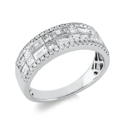 Ring aus 750 Gold Weißgold 64 Diamanten 1,43ct TW-SI B:6,3mm