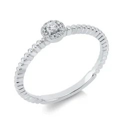 Ring aus 750 Gold Weißgold 13 Diamanten 0,09ct TW-SI B:4,7mm